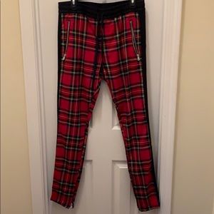 Forever 21 Red Plaid Joggers
